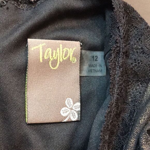 Taylor Lace-Trim Tiered Copper Dress women’s size 12 - Picture 4 of 6